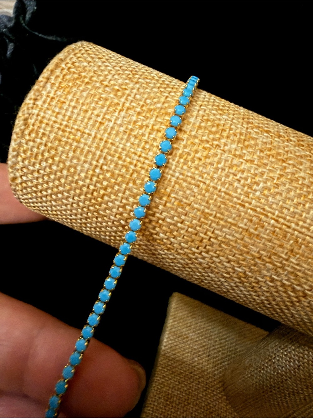 Turquoise Blue Crystal Tennis Bracelet - Women Jewelry